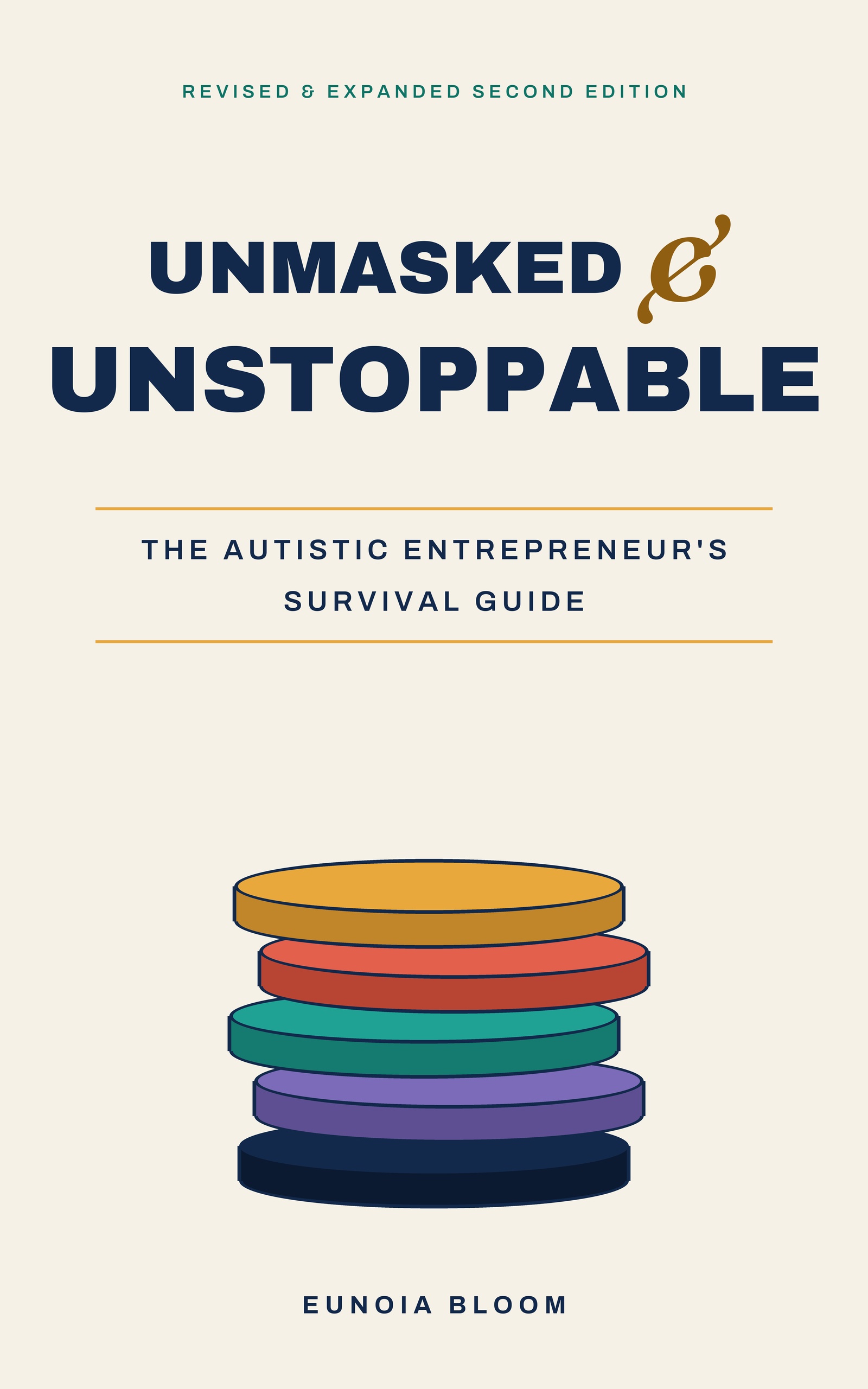 Cover of Unmasked and Unstoppable: The Autistic Entrepreneur's Survival Guide, revised and expanded second edition, by Eunoia Bloom